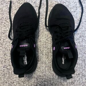 Adidas Black and Pink Cloudfoam Sneakers